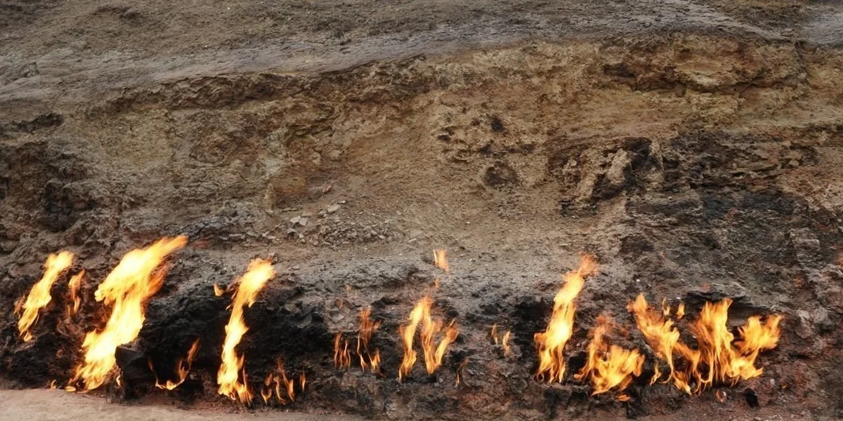 Wander through the Flame Mountain known as Yanar Dag