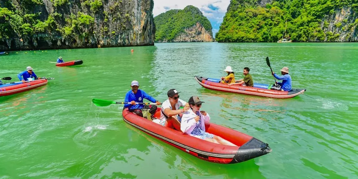 Sea Kayaking Around Limestone Cliffs