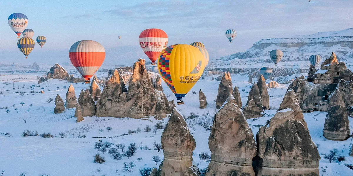 Cappadocia for scenic snowy landscapes