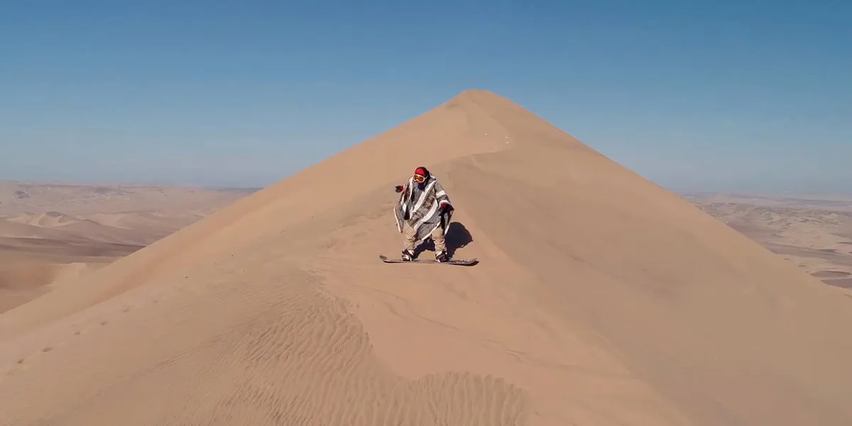Sandboarding in the Gobi Desert